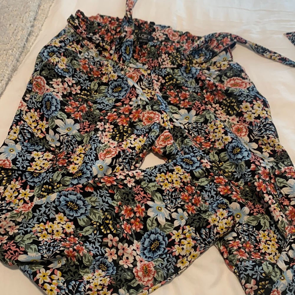LOFT TIE WAIST FLOWY PANTS
